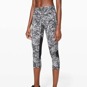 Lululemon Pace Rival Crop Paint Splash Silver Drop